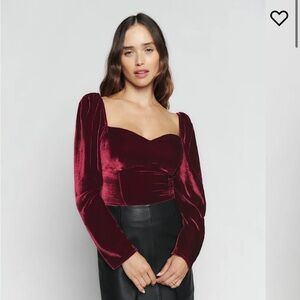 Reformation Monroe Velvet Top